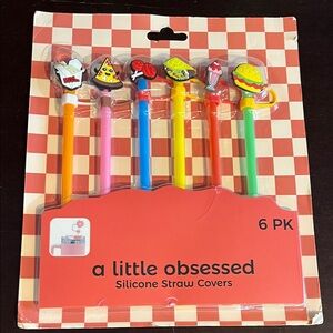 A Little Obsessed Silicone Straw Covers - Multicolor Set
